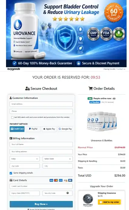 Urovance Urovance Order Page